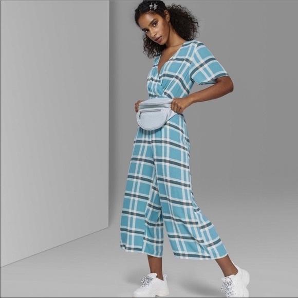 3/$25 🙌🏼 wild fable Plaid Wide Leg Jumpsuit Small - Picture 2 of 8